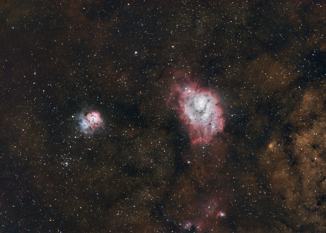 The Lagoon and Trifid nebula